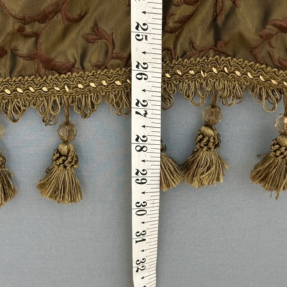 Michael Amini Pontevedra Euro Pillow Shams Set 2 Olive Gold Tassel Trim 26x26 - Picture 6 of 8